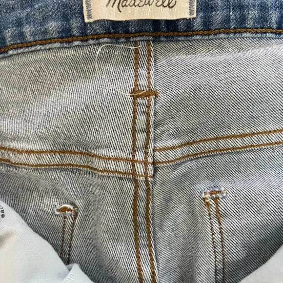 Madewell Light Blue Boot Cut Crop Jeans with Frayed Hem - Picture 3 of 9